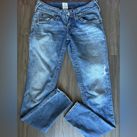 True Religion jeans orange and red stitch - Picture 7 of 9